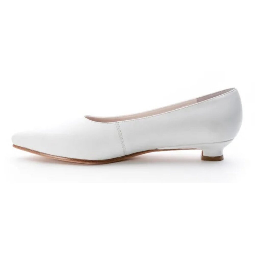 Elegant White Low Heel Pumps